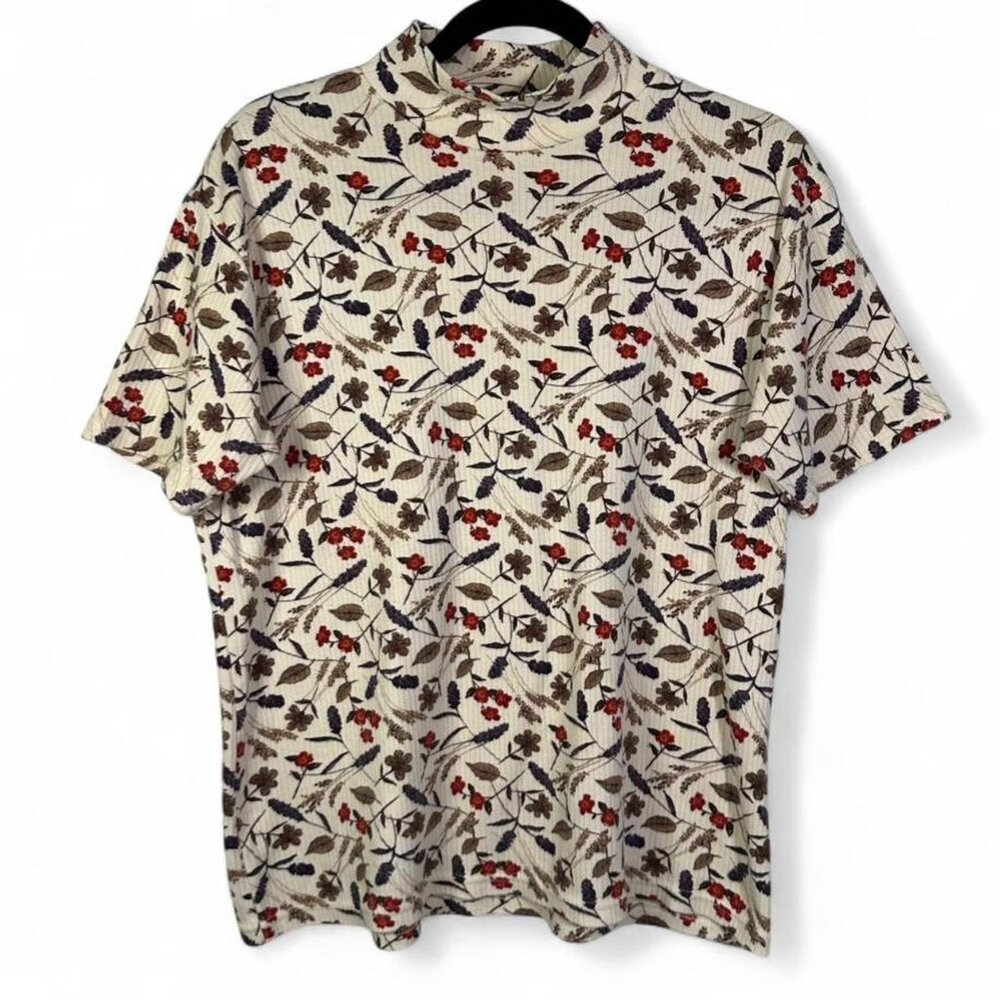 Bobbie Brooks Floral Mock Neck Top